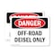 Signmission Off-Road Diesel Only Danger Sign, Plastic, 14in W x 10in L, 2PK OS-2PACK-DS-P-1014-L-2070 - alternate 1